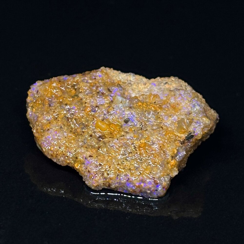 Bright Blue Flare Vernon Parish Louisiana Opal Cutter With Corrugated Crystals